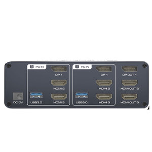 工厂定制KVM矩阵切换器2X3 KVM HDMI切换器3端口8k视频切换器，适用于平板电脑/TB/PS3/PS4播放器 - Product Image 3