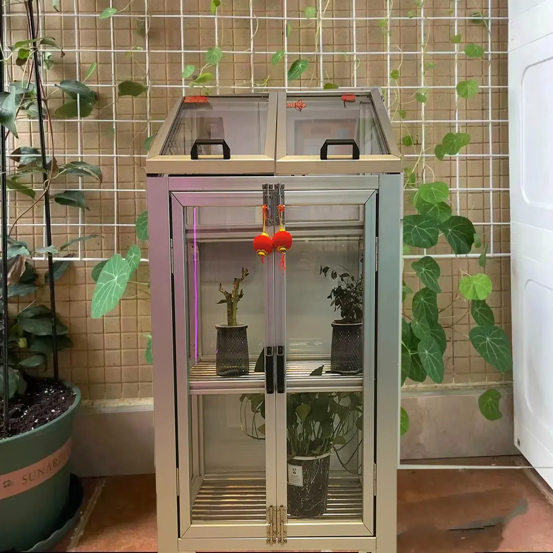 Gran oferta, Mini invernadero portátil para el hogar, cubierta de jardín, pequeño paseo en invernaderos de aluminio para jardín
