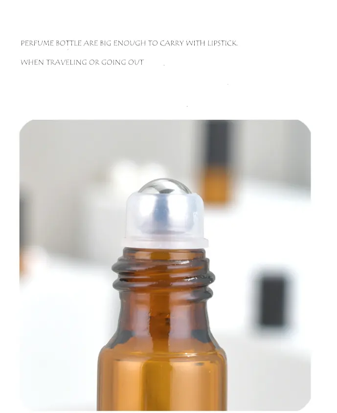 Vente en gros de bouteilles à bille cosmétiques 1ML 2ML 3ML 5ML 10ML avec différents bouchons à bille pour huile essentielle de rouge à lèvres