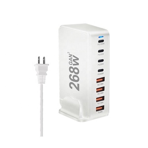 Yeni stil 268W GaN şarj 8 in 1 Usb C masaüstü aile birden fazla cihaz için telefon şarj istasyonu şarj portu ab/abd/AU - Product Image 3