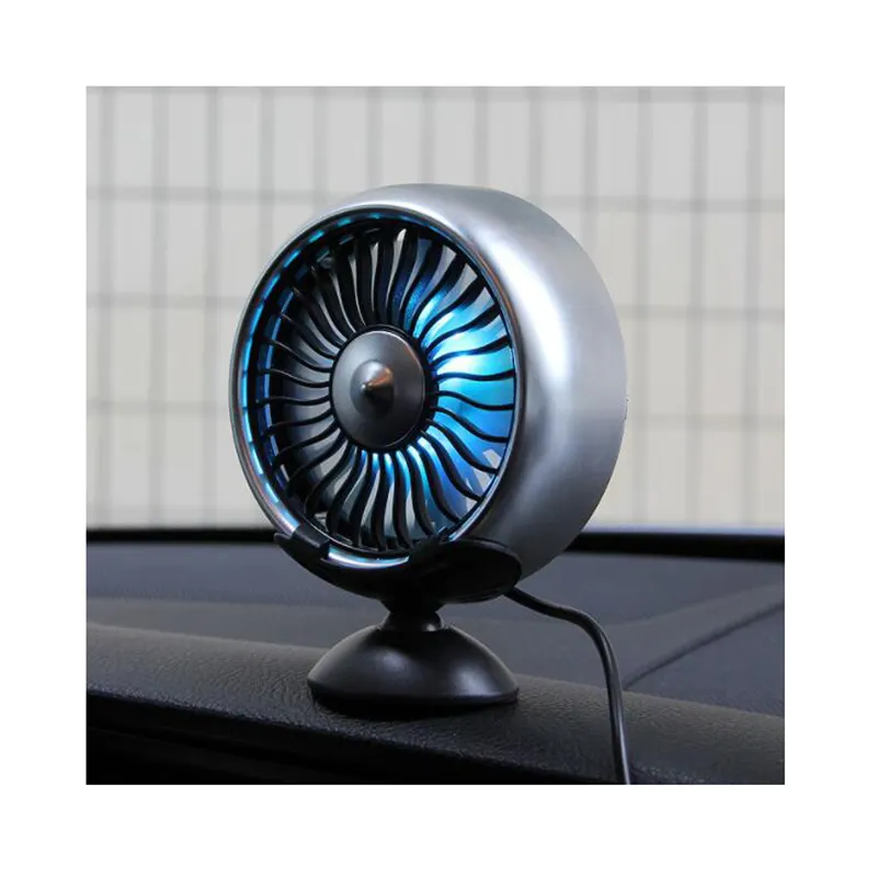 Ventola di raffreddamento per auto portatile con luce d'atmosfera colorata dispositivo di raffreddamento dell'aria USB Mini ventole ricaricabili Clip di sfiato per condizionatore d'aria