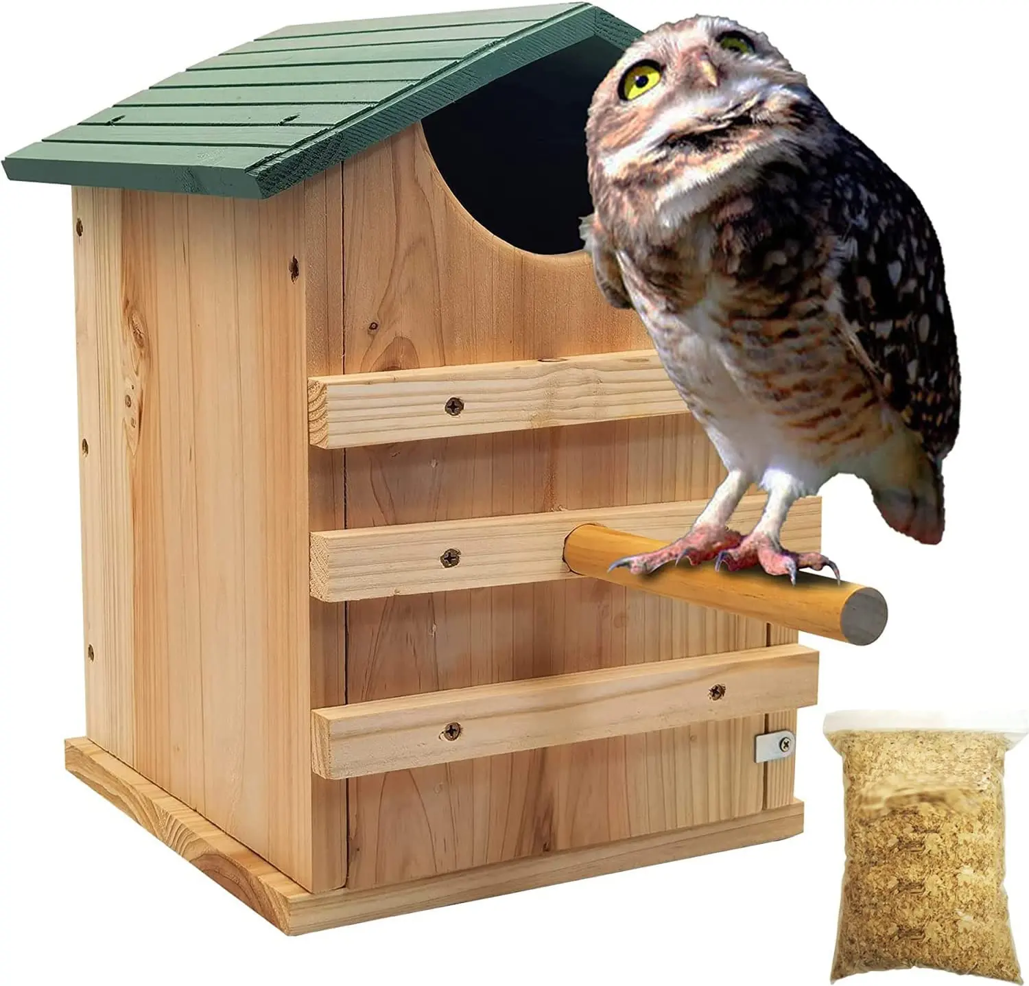 Personalizzato all'ingrosso personalizzato all'ingrosso tetto verde casa per uccelli facile da montare voliera in legno fatto a mano nido d'uccello
