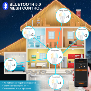 DUSKTEC 2pcs Manufacture Alexa CCT E27 Led Bulb Lowest Rate Multi Color Changing <strong>Lights</strong> Blue Tooth Led Bulb