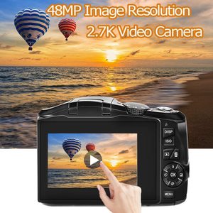 4X数码变焦FHD 2.7K摄像机3英寸屏幕紧凑型数码相机内置闪光灯
