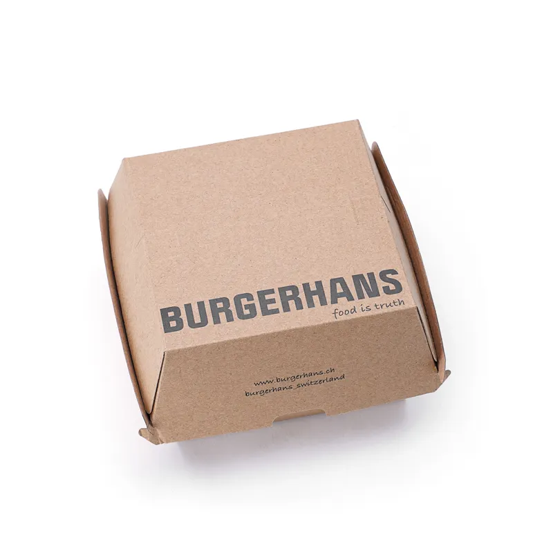 Embalagem de alimentos biodegradável, pizza, hambúrguer, comida rápida, caixa de papel