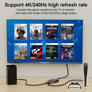 DisplayportDP双方向スイッチスプリッター2 In 1 Out 1 In 2 Outビデオスイッチャー2x1 1x2 16K 60Hz 8K 60Hz 4K 144Hz 240Hz - Product Image 5