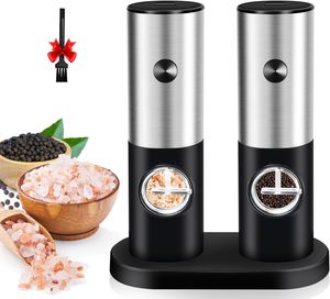 LED ışık eşlik eden elektrikli otomatik tuz ve karabiber değirmeni seti ayarlanabilir kısırlık biber değirmenleri - Product Image 1