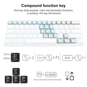 Neues Ankunfts design Gut verkaufen Neu Typ K61 Wireless USB-Kabel Drei Modi Tablet Mobile Gaming Mechanische Tastatur - Product Image 4