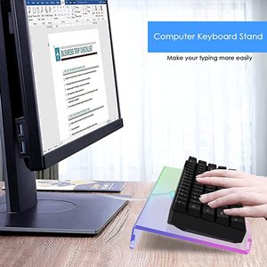 Прозрачный 366 видов RGB акриловый Наклонный Держатель для клавиатуры ПК подставка для клавиатуры для легкого эргономичного набора текста и работы - Product Image 5