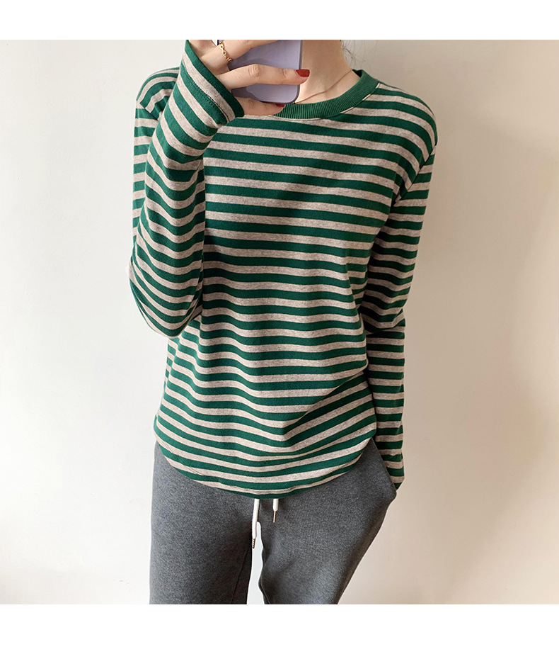 Best Price Round Neck Casual 100% cotton Custom Printed Knitted Long Sleeve Loose Top for Women's Shirts
