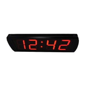 Stile moderno 4 pollici LED orologio da parete rosso 4 cifre Logo digitale personalizzato uso interno Display elettrico conto alla rovescia con telecomando - Product Image 3