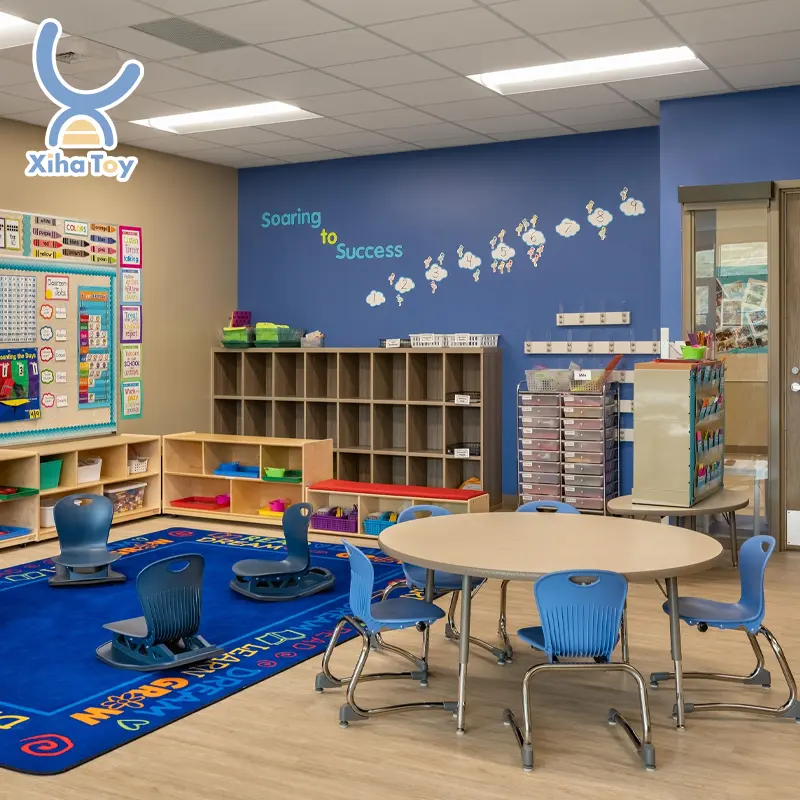 XIHA Design prescolare personalizzato per bambini asilo nido attrezzature per mobili per l'asilo nido set di sedie da tavolo per bambini Montessori