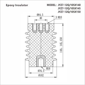 厂家直销高压环氧树脂绝缘子7.2kv ~ 12KV母线支撑柱绝缘子出厂 - Product Image 4