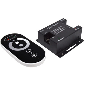 DC12-24V RF LED Dimmer Touch Series telecomando wireless Dimmer Controller custodia in acciaio nero striscia monocolore Dimmer PWM - Product Image 2