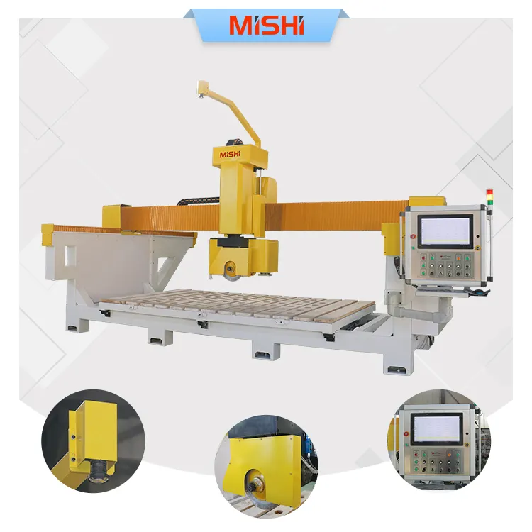 MISHI intelligente 5-Achsen-Infrarot-Quartz-Granit-Marmor-CNC-Fräsen und Schneiden von Stein Granit-Brücken-Sägemaschine