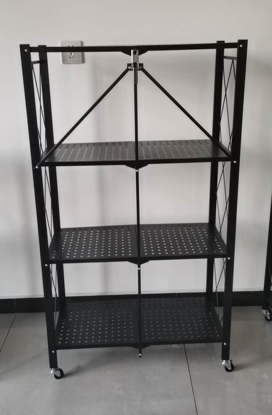 Étagère pliante noire à 4 niveaux