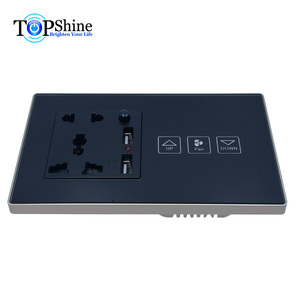 Topshine 147型模块化多功能1至4组智能触摸开关，带欧盟16A电源插座 - Product Image 3