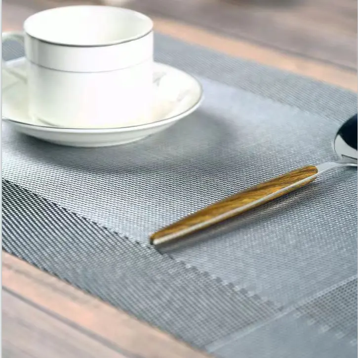 CR Wholesale Jacquard Table Mat PVC Teslin Rectangle Western Placemat with Heat Insulation Mats & Pads