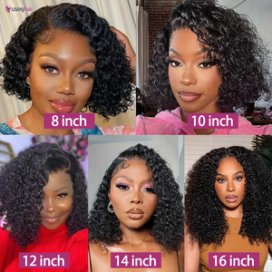 Günstige Wasser Curly Wave Short Bob Perücke Echthaar Hd Full Lace Front Perücke Verkäufer Raw Indian Virgin Lace Frontal Perücke für schwarze Frauen