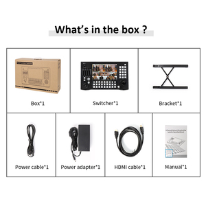 Conmutador de producción de video de 8 entradas, controlador PTZ IP, interruptor de video en vivo múltiple, canal de TV HD mi video Switcher - Product Image 6