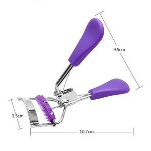 Bigodino per ciglia produttore personalizzato nero largo migliore bigodino per ciglia pettine in plastica viola Sicone con spazzola a pettine - Product Image 1