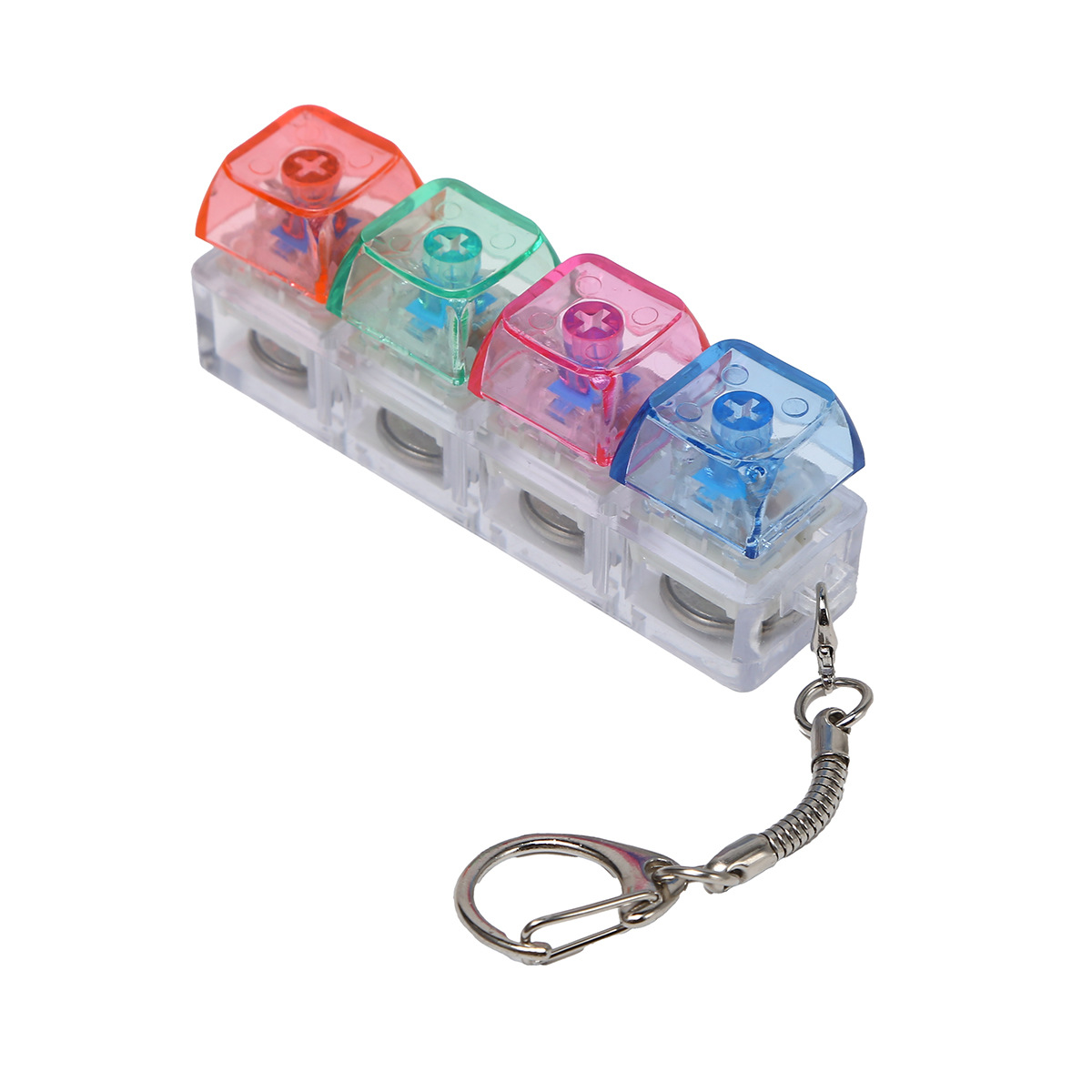 ปุ่มสี่ปุ่มเรืองแสง (แนวเส้นตรง)