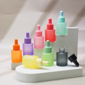 Green <strong>Gray</strong> Black Rectangle White Colorful Cosmetic 20ml Round Glass <strong>Dropper</strong> <strong>Bottle</strong> with Glass Glue Head Drip Irrigation - Product Image 4