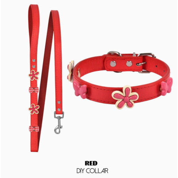Red leash collar