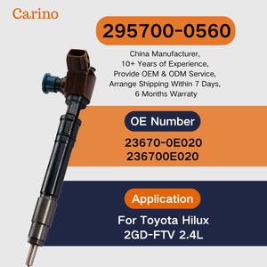 หัวฉีดน้ำมันเชื้อเพลิง295700-0560 23670-0E020สำหรับ2.4L ไฮลักซ์รีโว2GD เครื่องยนต์ดีเซล OE 23670-09430 23670-11020 23670-19015 - Product Image 2