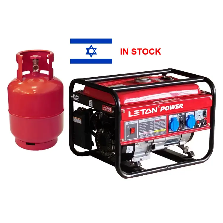 Israel EN STOCK Leton Power 3kw 4kw 5kw 5.5kW generador de gasolina de gas LPG 5kw generador portátil para uso doméstico