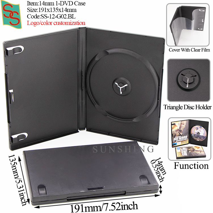 Boîtier 1 DVD 14 mm G02 - Noir