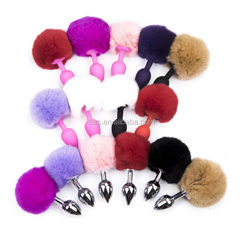 SacKnove 19405 jouet érotique produits pour adultes Mini poilu Silicone souple agrandir le cul mignon lapin fourrure étendre godemichet Anal queue sexe Anal