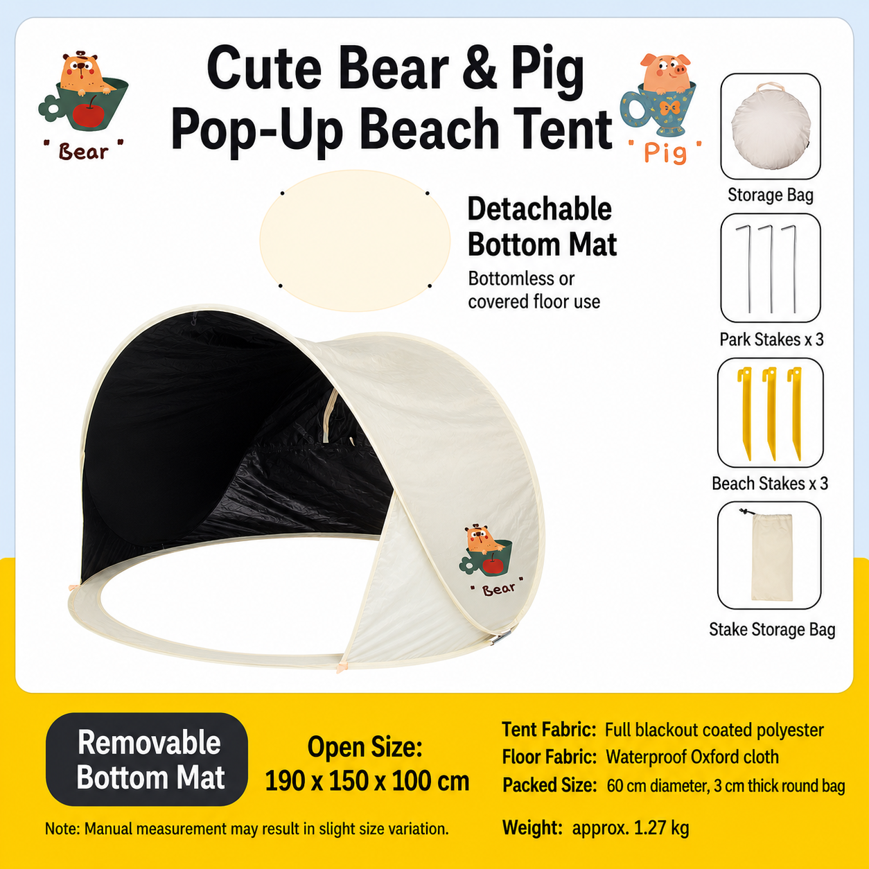 clumsy bears piggy partner detachable bottom