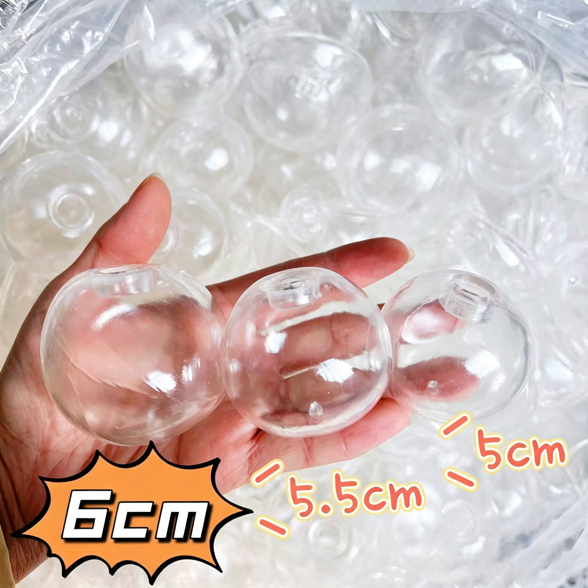 Piel de bola transparente de 6 cm (gorra)