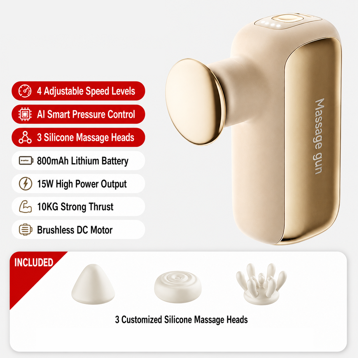 M5 - Oro - 4 velocità + 3 testine in silicone + Motore DCBL