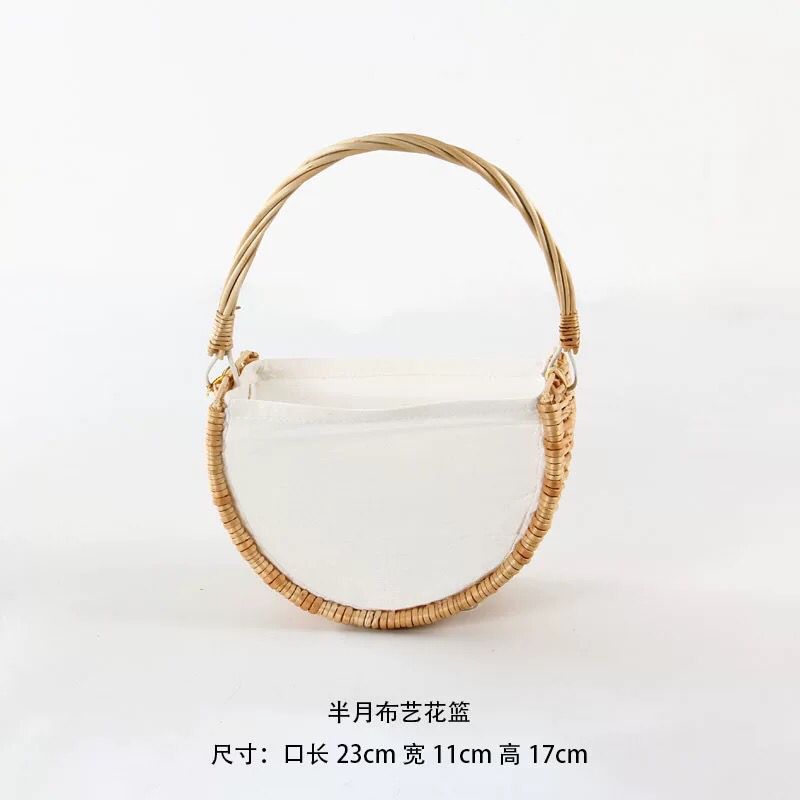 Sac à main en tissu demi-lune