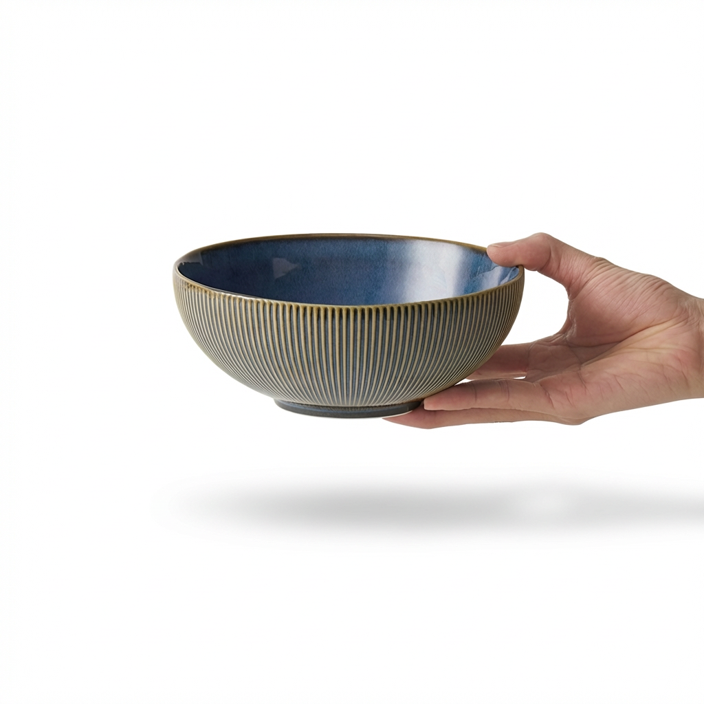 7 inches soup bowl hidden dark blue