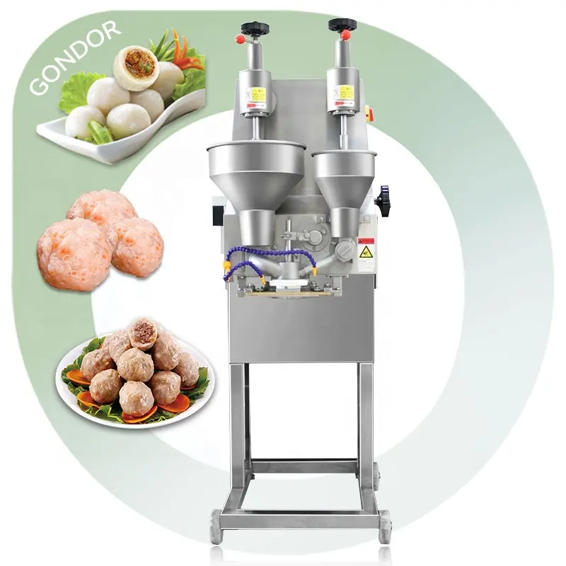 Halal Stuff 2 Head Fish Ball Usado Meatball Big Size Mix Roll Molding Forming Filler Machine Maker Manual