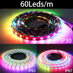 WS2811 WS2812B WS2813 WS2815 5050 RGB Smart LED Strip IC indirizzabile individualmente 30/60/144pixel/LED/m Tape Light IP30/65/67 - Product Image 6