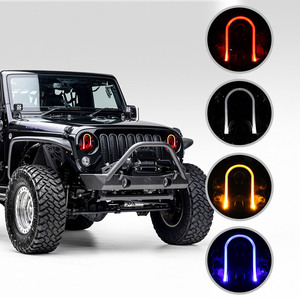 Otomatik Offroad lamba 7 inç yuvarlak Led far 80W yüksek/düşük ışın ile üç renk park lambası Wrangler için - Product Image 3