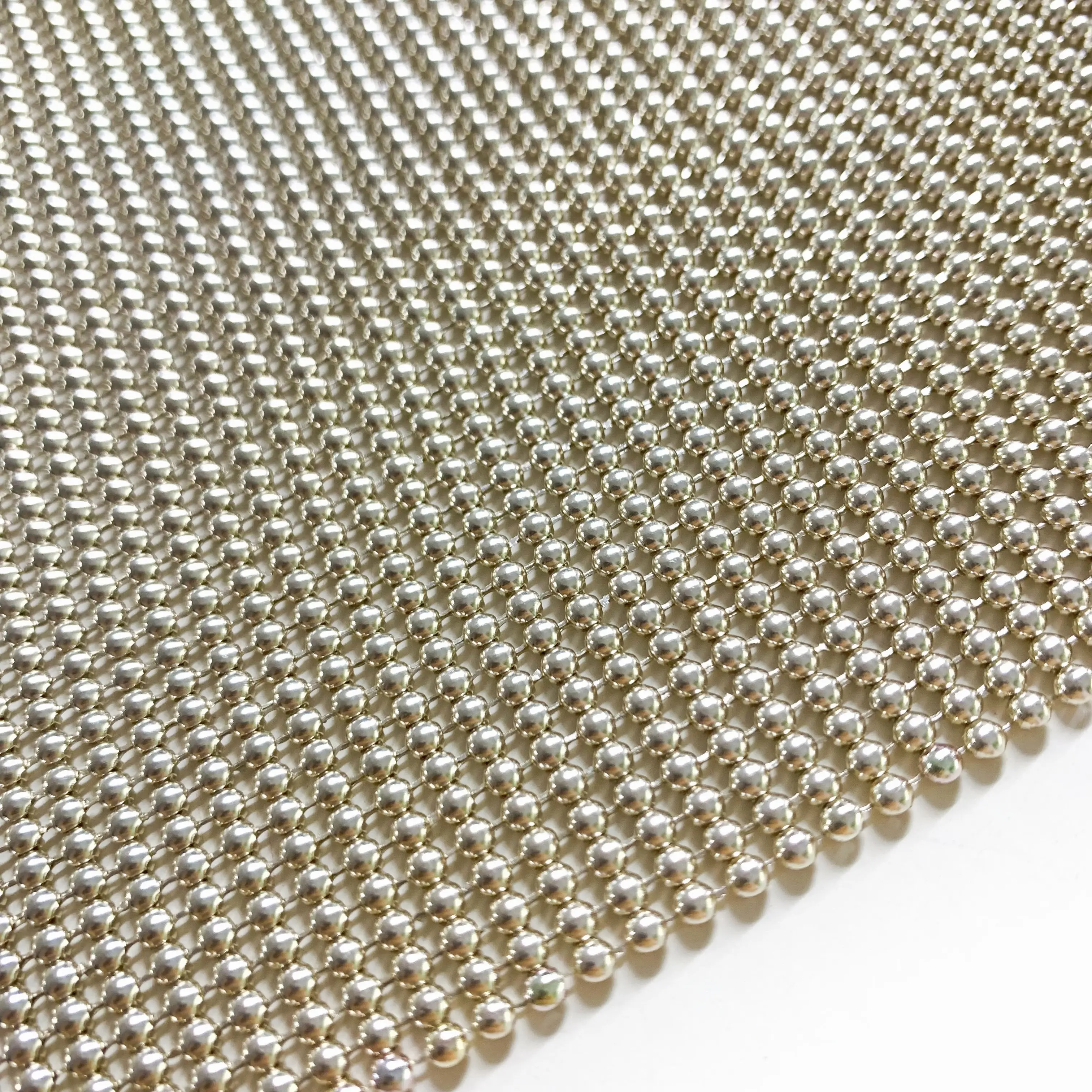 Gold Beaded Mesh Fabric Metallic Fabric Aluminum Sequined Chain Mail Fabric For Home Textile