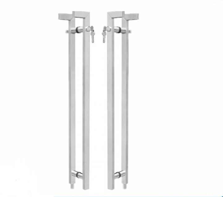 Porte en verre simple et durable en acier inoxydable brossé Poignée d'échelle verrouillable de 48 po