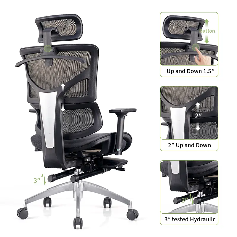 ZITAI, silla giratoria de lujo con elevador de inclinación de malla para juegos, silla de computadora con respaldo alto, silla ergonómica de malla para oficina, silla de oficina