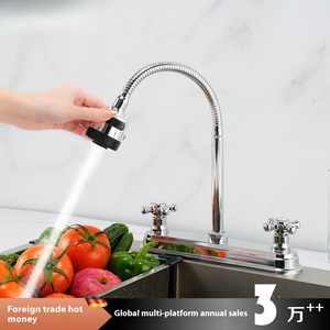 现代双界面360度旋转双手柄水龙头家用厨房水槽混音器水龙头亚马逊厨房