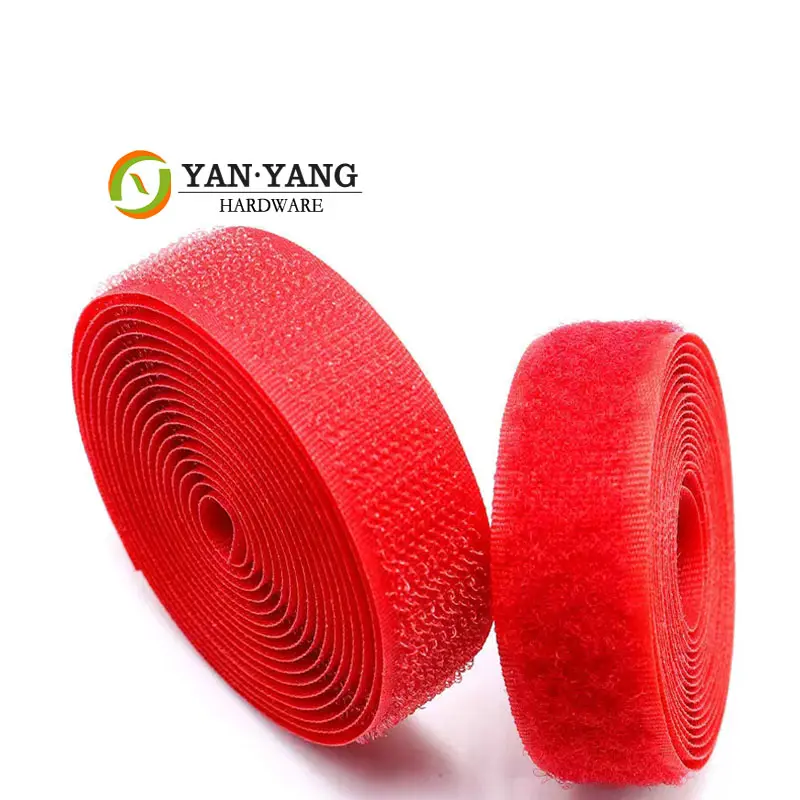 Venta DE FÁBRICA DE Yanyang, cinta autoadhesiva de gancho y bucle, colores personalizados, cinta de gancho y bucle de nailon de poliéster