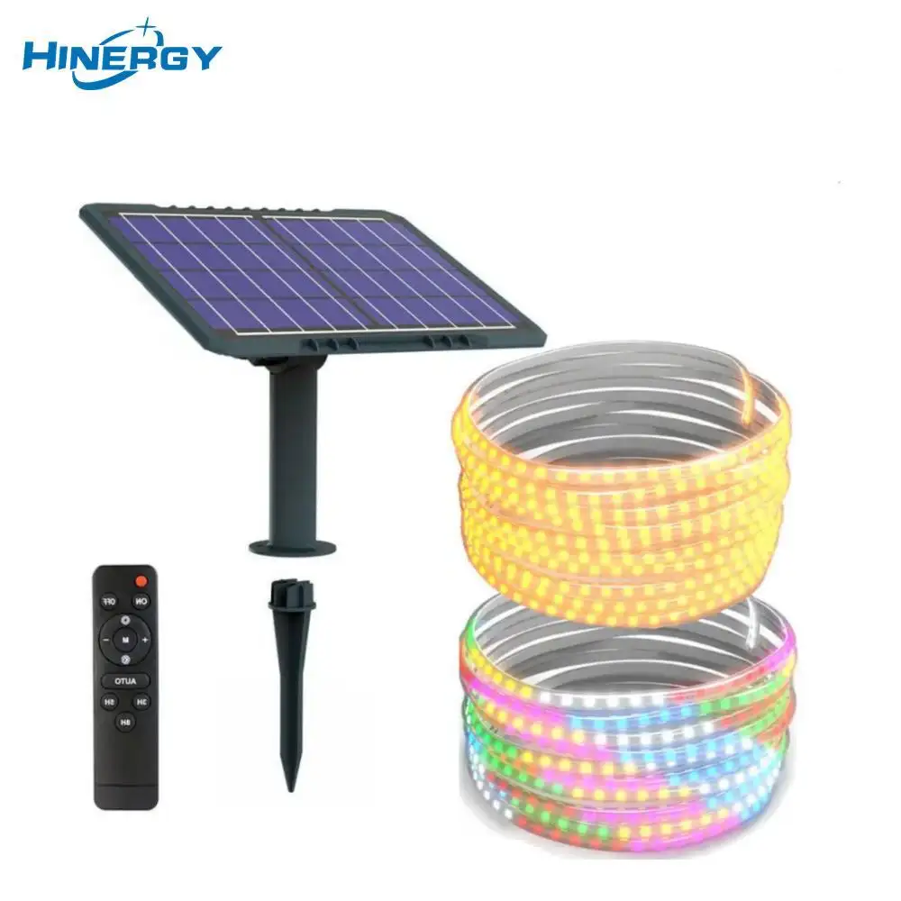 Al aire libre a prueba de agua de energía solar Rgb bombilla cuerdas de luz 3x48ft Led luces de cadena solar con control remoto