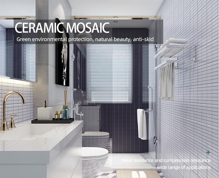 durable strip tile porcelain wall white 6 mm thickness mosaic ceramic tiles for living room