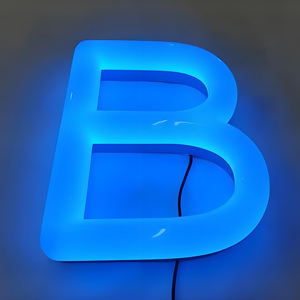 Custom Storefront Office Signage Wall Building Backlight Metal Acrylic Light Led Storefront Signage Coffee Shop - Product Image 3
