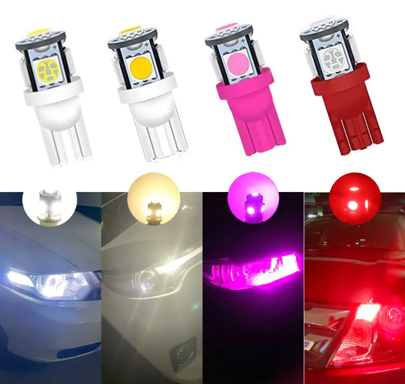 HOLY Auto-bombilla LED T10 para coche, 5050, 5 SMD, W5W, 194, luces laterales blancas, T10, en venta