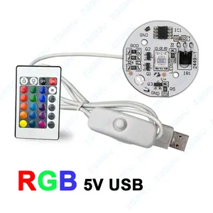 DIY Mini RGB LED-Licht paneel 1 Meter weißes USB-Schalter kabel DC5V Bunter Farbverlauf 3W SMD-Fernbedienung Mini-RGB-Licht paneel - Product Image 3